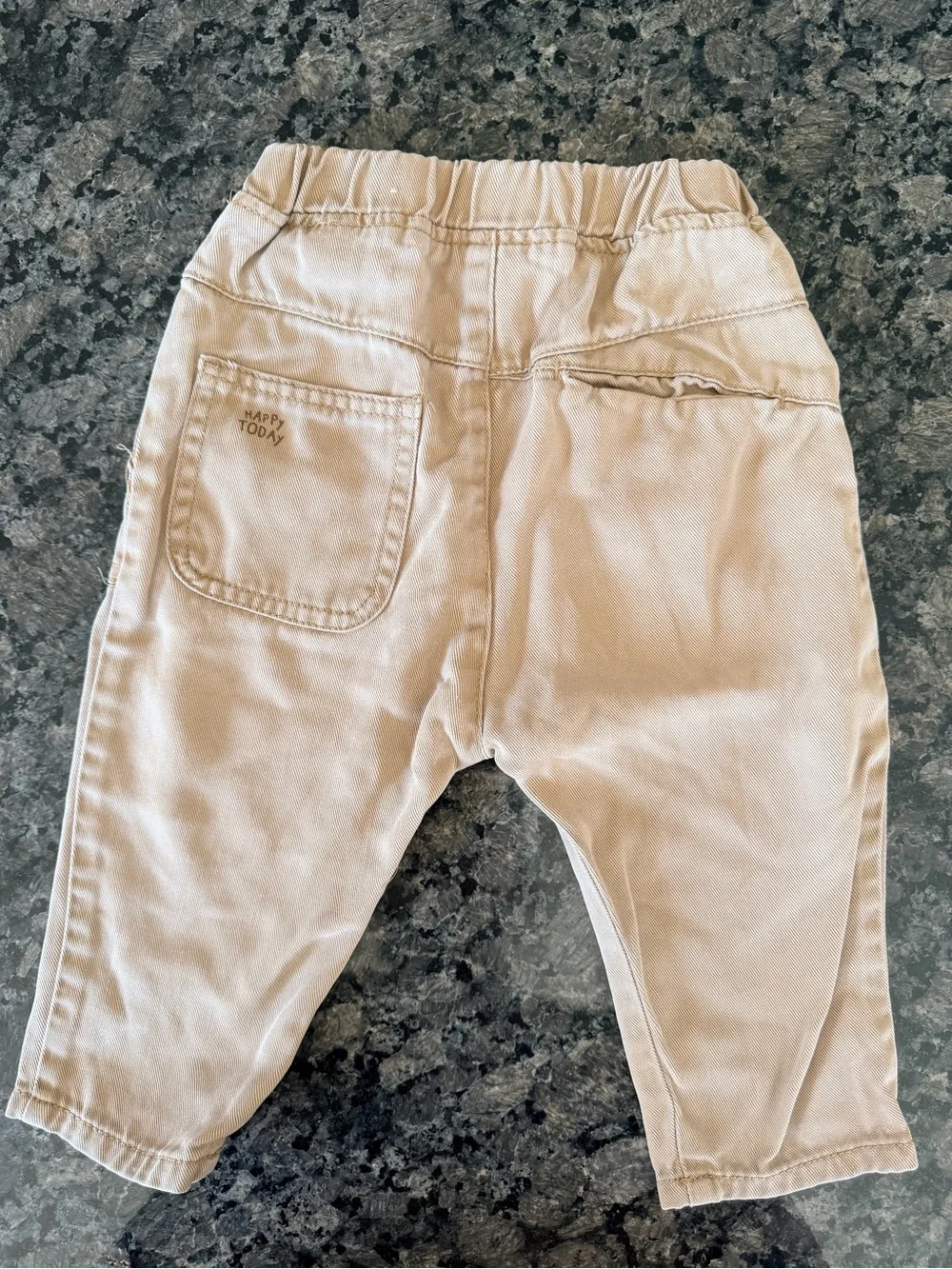 3/$25 Zara Baby Oversized Lyocell Pull On Pants Size 12-18M Beige Relaxed Fit